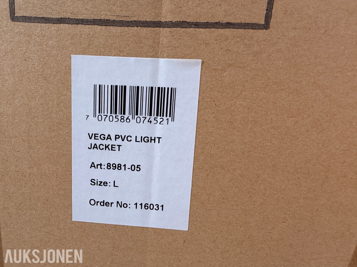 225 stk Univern Vega regnjakke i størrelse Large Lightweight PVC 8981-05
