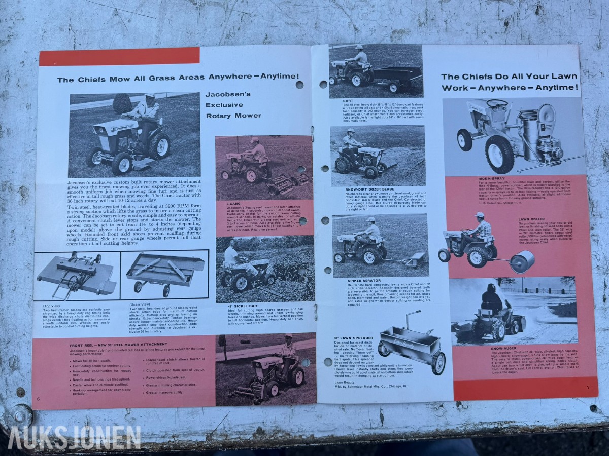 1964 Jacobsen Chief hagetraktor med Atlas Copco luftkompressor og tilhengere