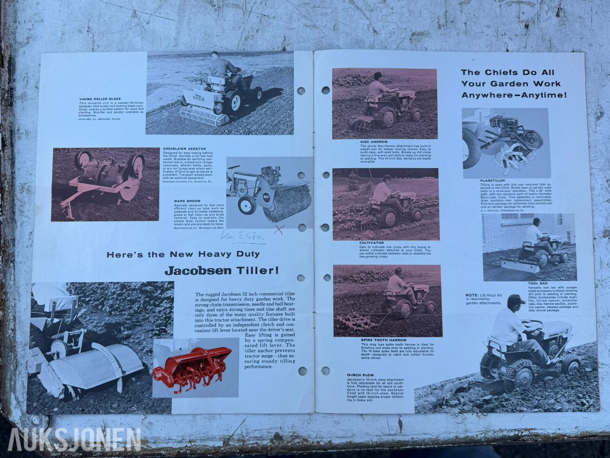 1964 Jacobsen Chief hagetraktor med Atlas Copco luftkompressor og tilhengere
