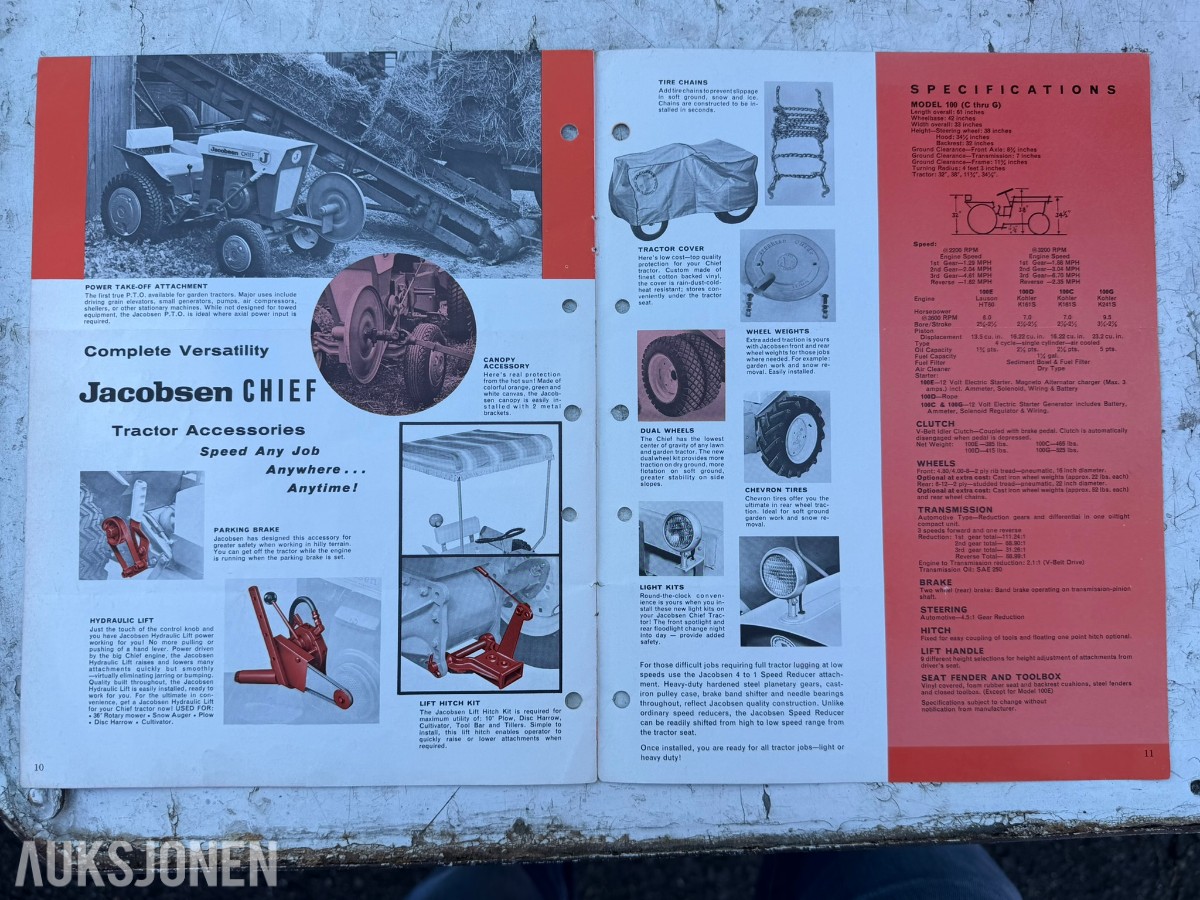 1964 Jacobsen Chief hagetraktor med Atlas Copco luftkompressor og tilhengere