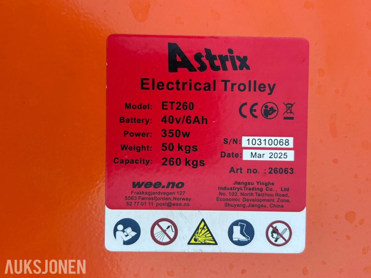 2025 Astrix ET260 elektrisk sekketralle - 260 kg kapasitet