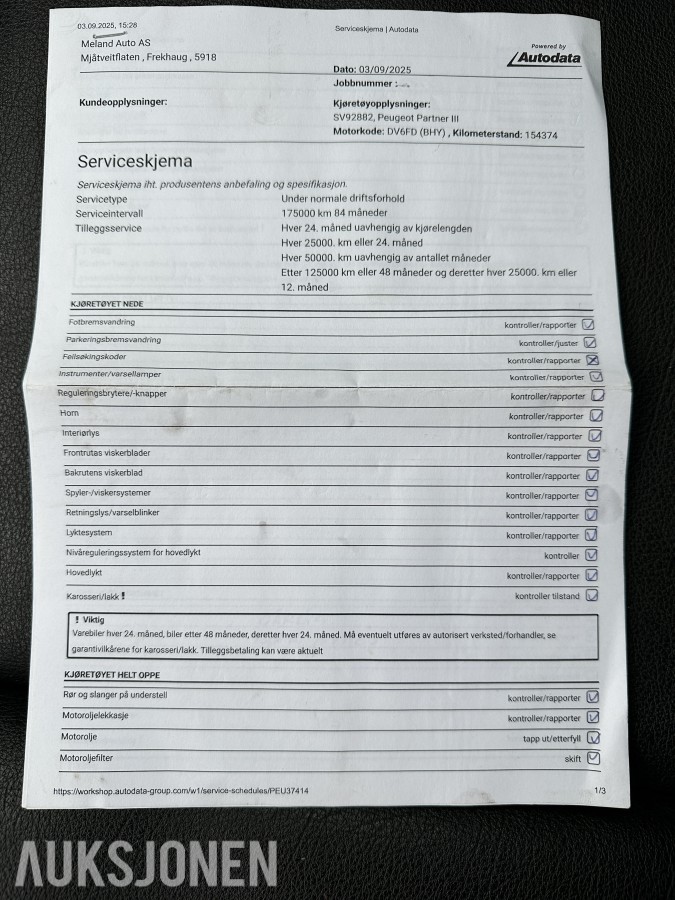 2018 Peugeot PARTNER 1.6-99 D | Hengerfeste | Innredning - Rep objekt, 175808km