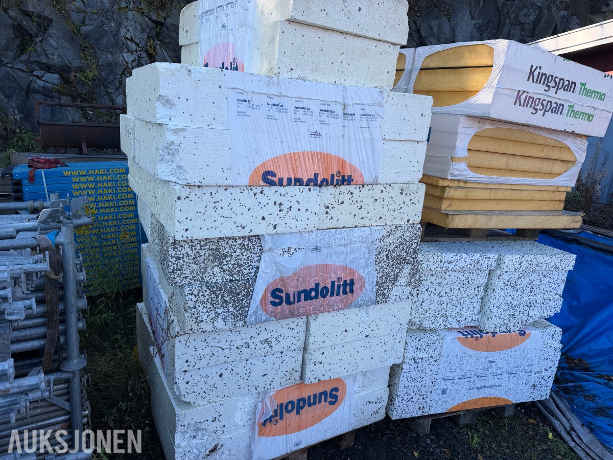 2024 Sundolitt EPS / Kinspan Therma / Støperør Ø300 - Diverse byggevare - isoporelementer, totalt ca 70 plater, 4x Ø300 støperør +++