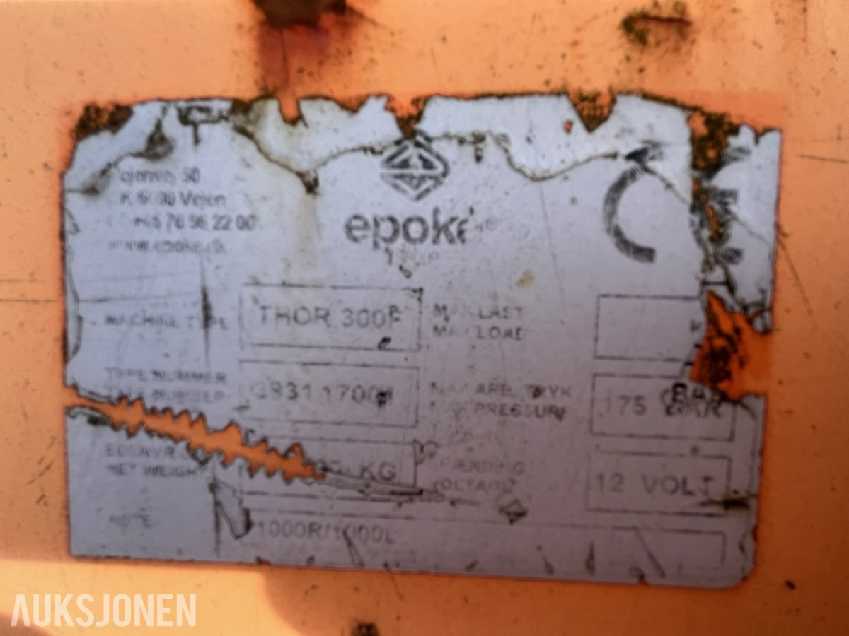 2017 Epoke Thor 300F snøfres