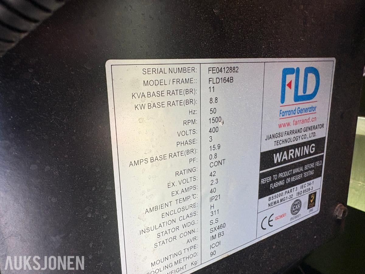 2023 Farrand YT-10DS dieselaggregat 10 kVA – 230/400 V