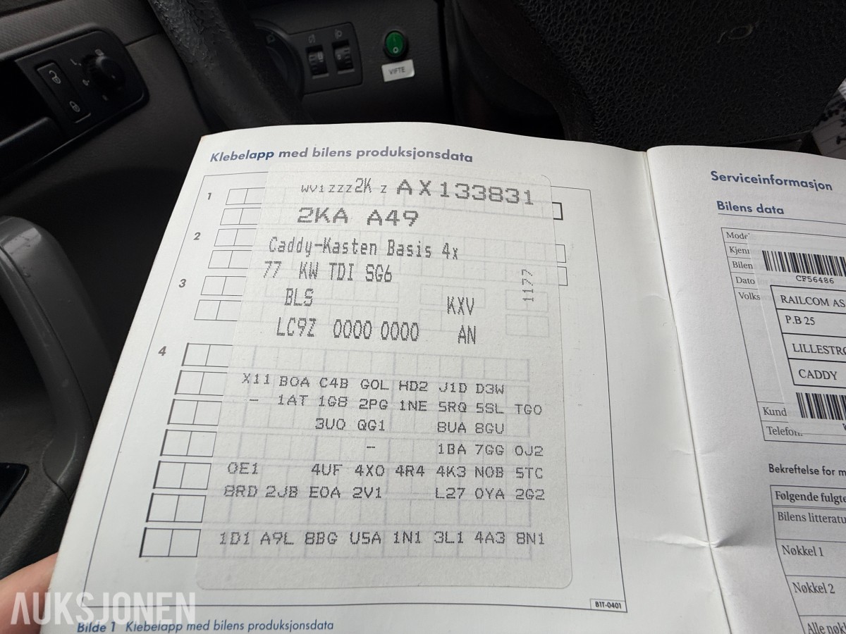 2010 Volkswagen CADDY 1.9-105 D 4MOTION / H.feste / S+V