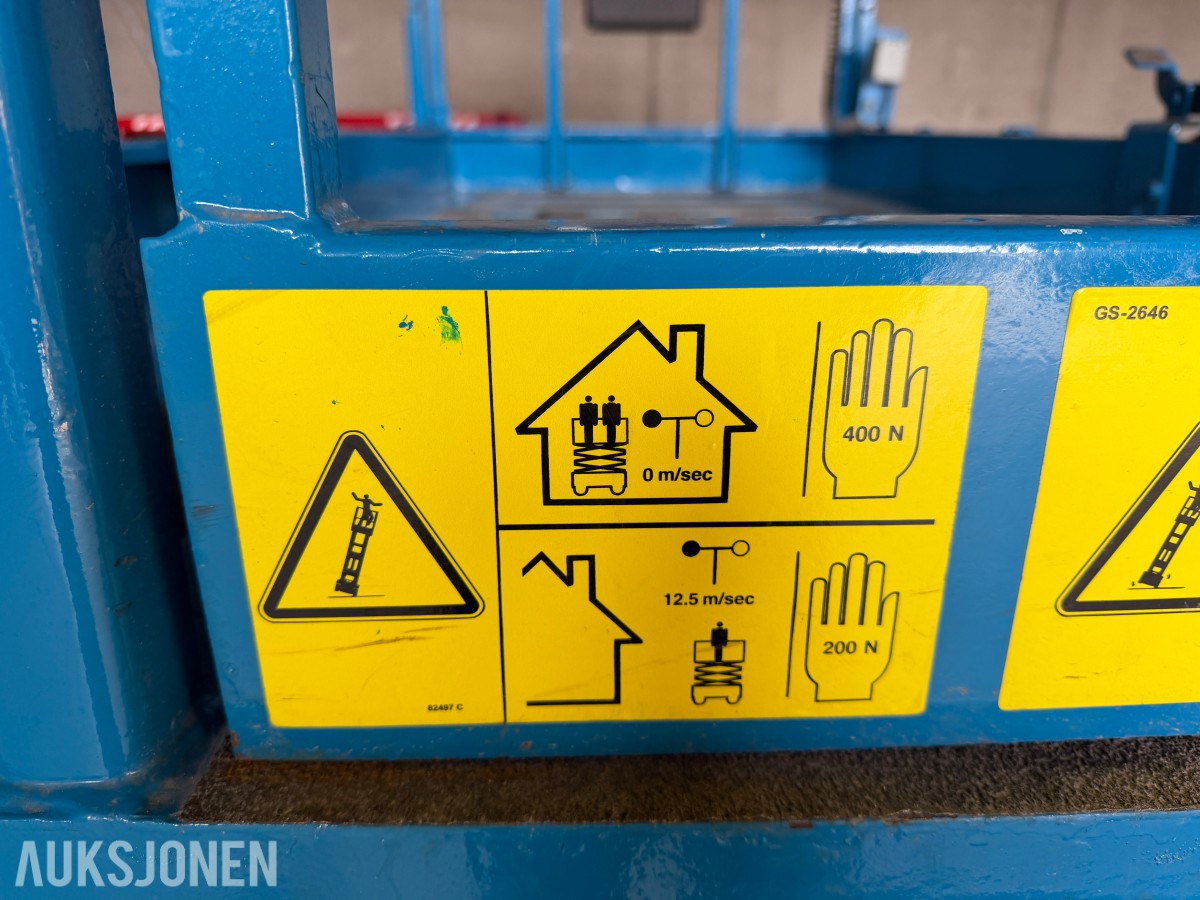 Genie GS-2646 ELEKTRISK SAKSELIFT – CA. 10 M ARBEIDSHØYDE