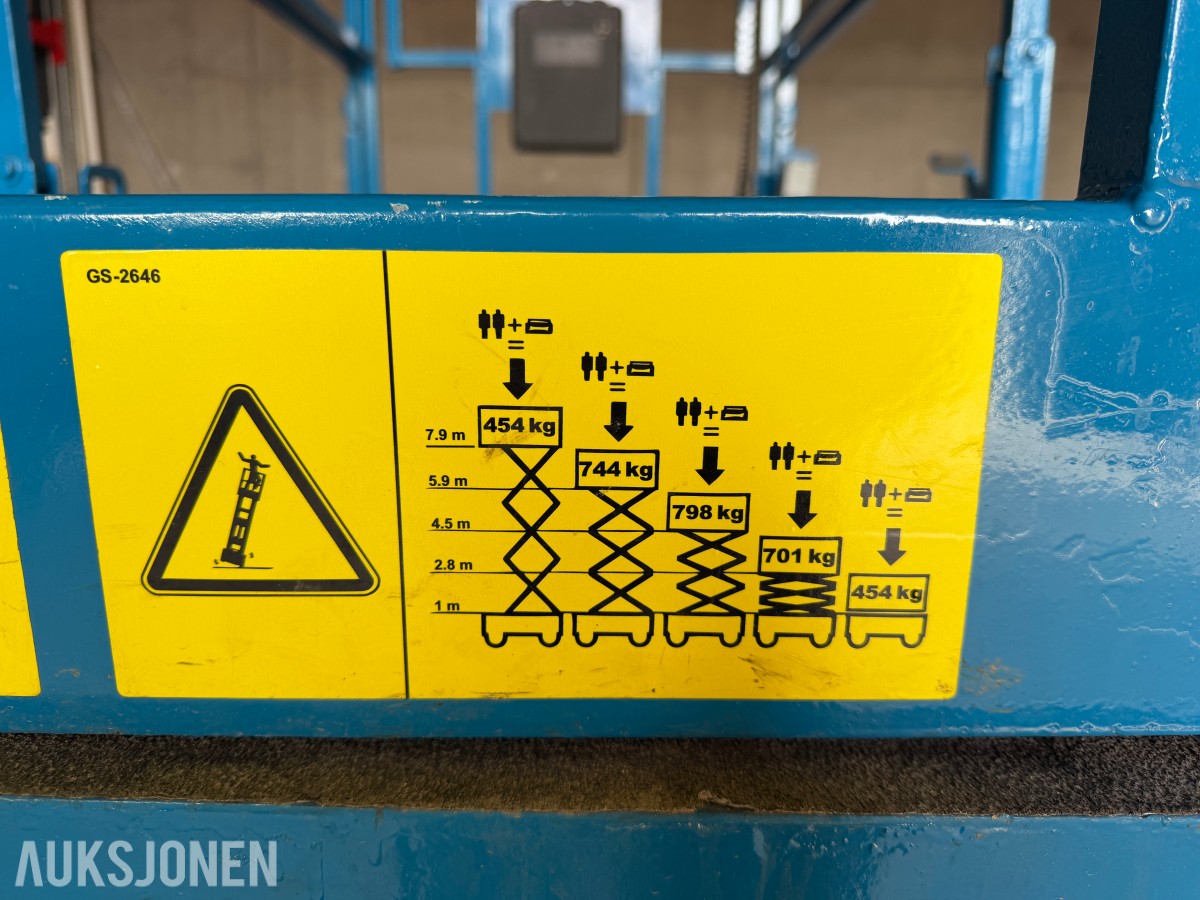 Genie GS-2646 ELEKTRISK SAKSELIFT – CA. 10 M ARBEIDSHØYDE