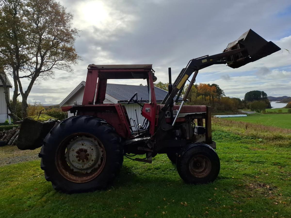 Massey Ferguson traktor m/ Bergsjö frontlaster og skuffe