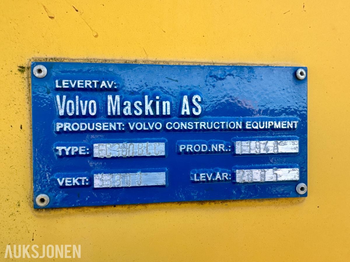 2005 Volvo EC360BLC Gravemaskin - Graveskuffe - Timer: 15864