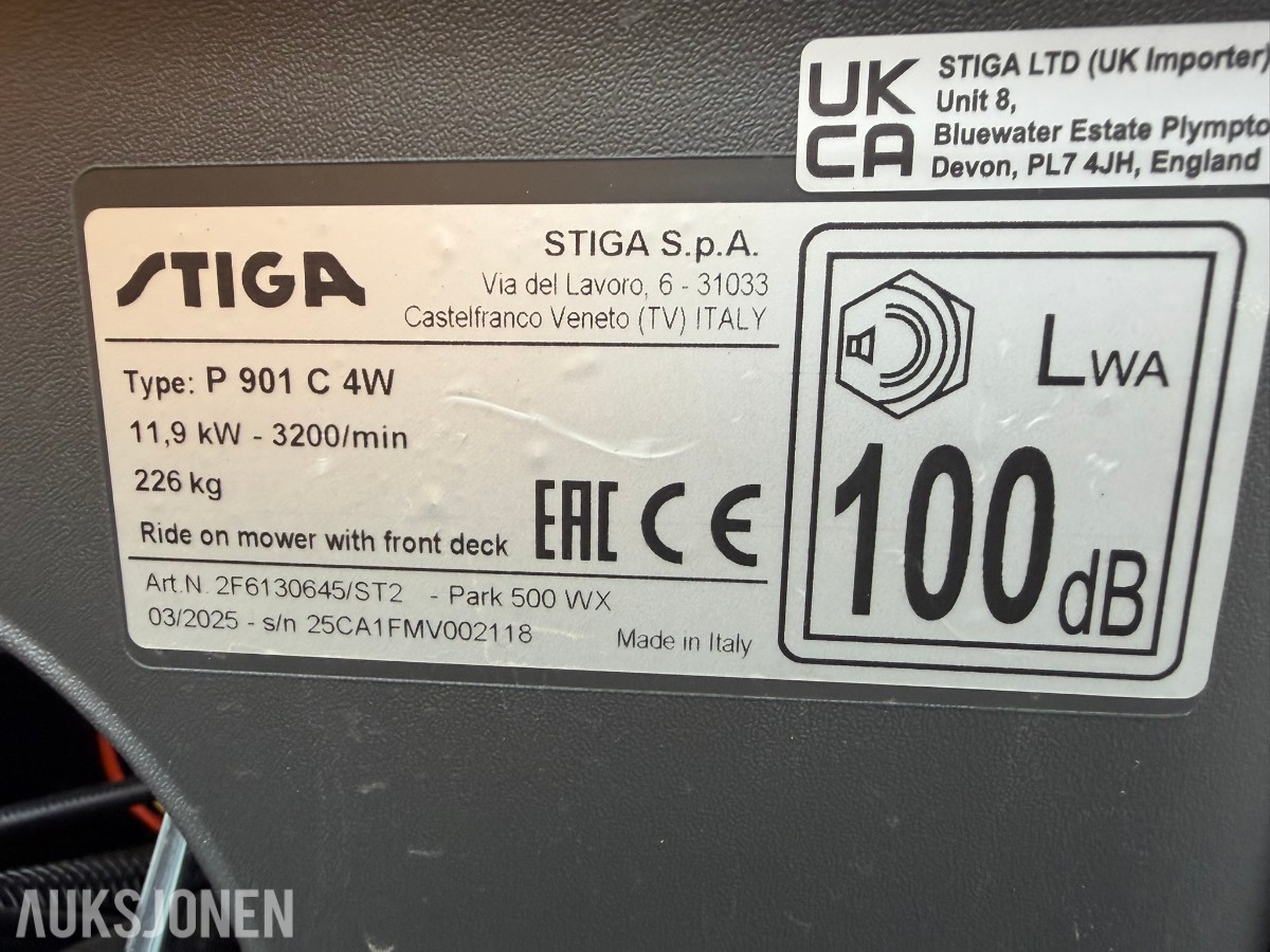 2025 Stiga Park 500WX frontklipper - Utstillingsmodell