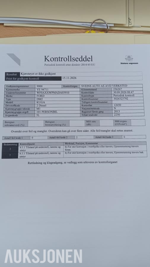 2013 Ford Kuga 2.0TDCi Titanium manuell AWD, 256266km