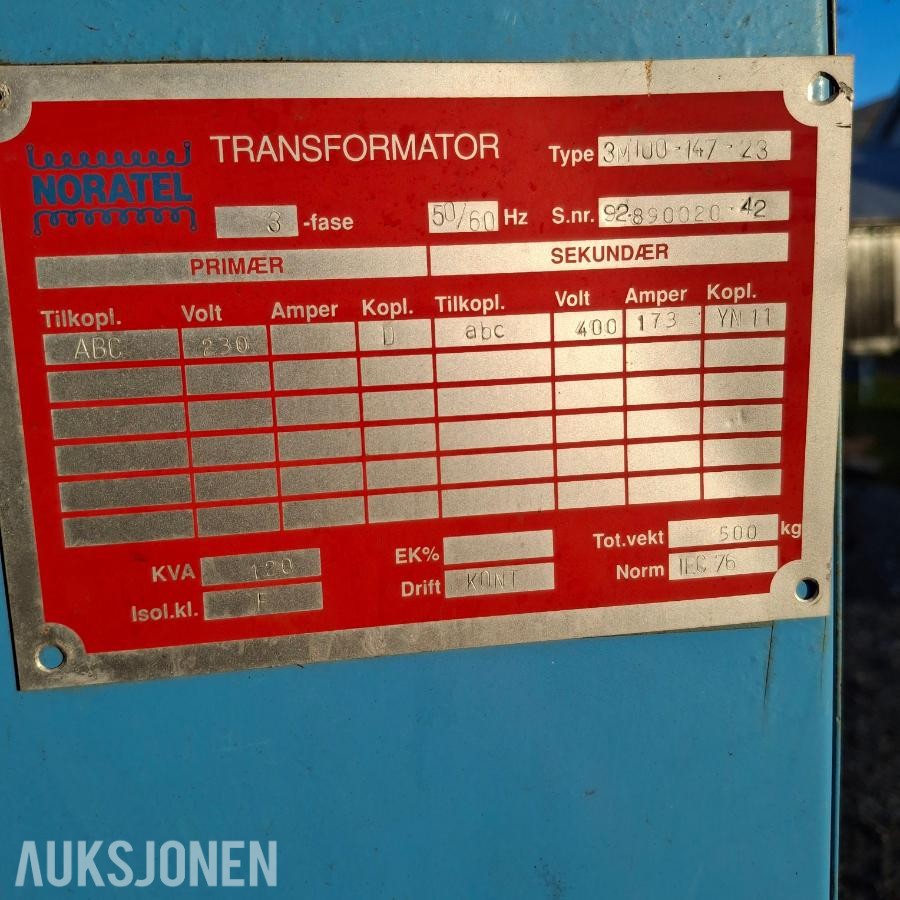 Trafo - Noratel 230v/400v, 120kva