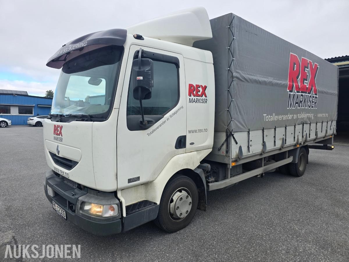 2005 Renault Midlum lastebil / planbil med kapell, 7,5T