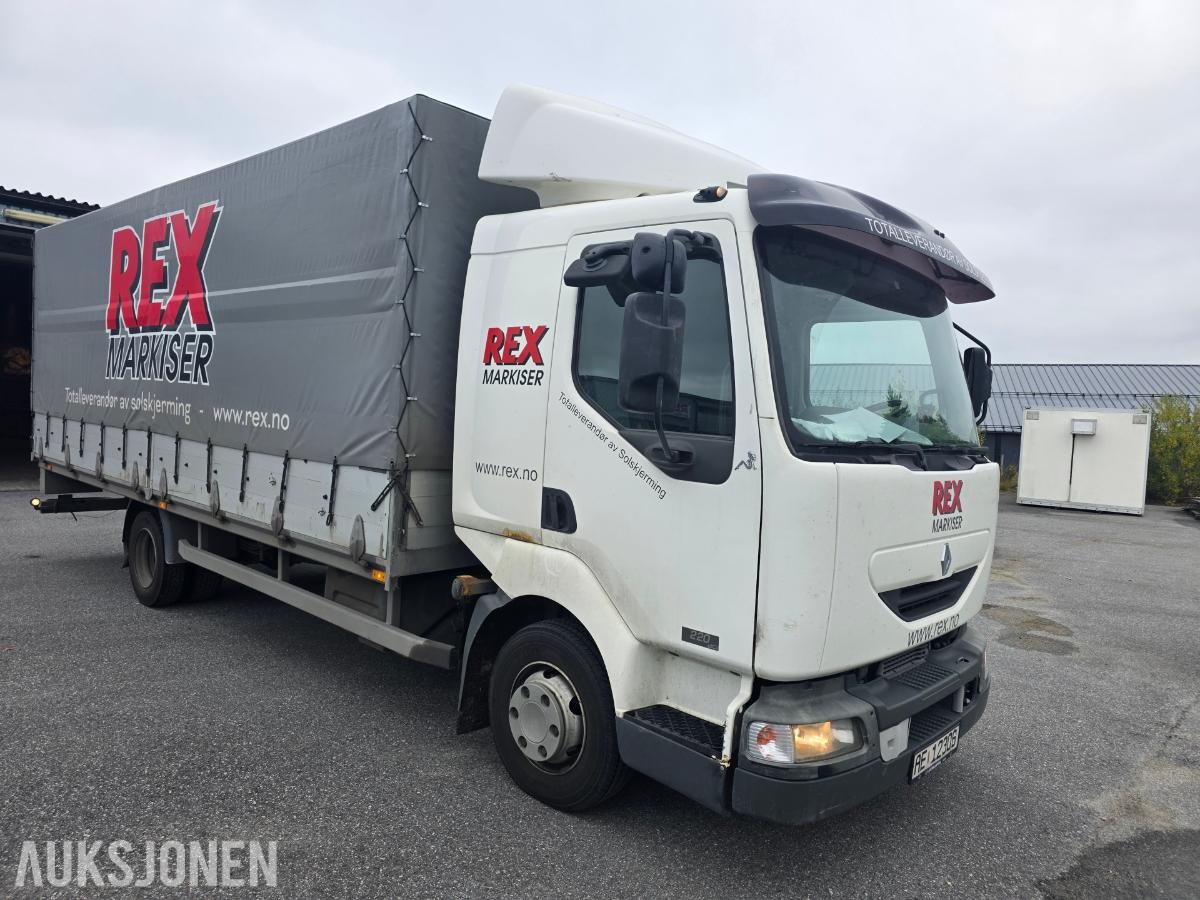 2005 Renault Midlum lastebil / planbil med kapell, 7,5T