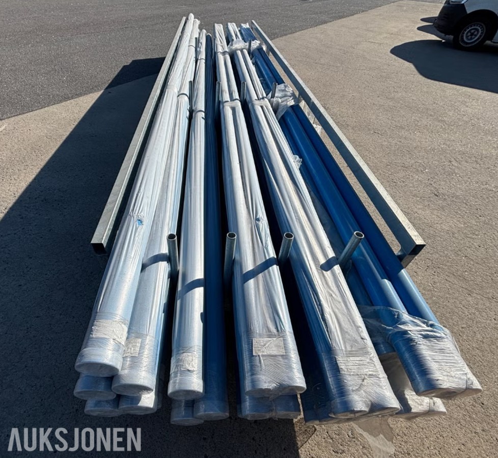 AIRNET ALUMINIUMSRØR OG RØRDELER, 33 RØR + 2 PALLER