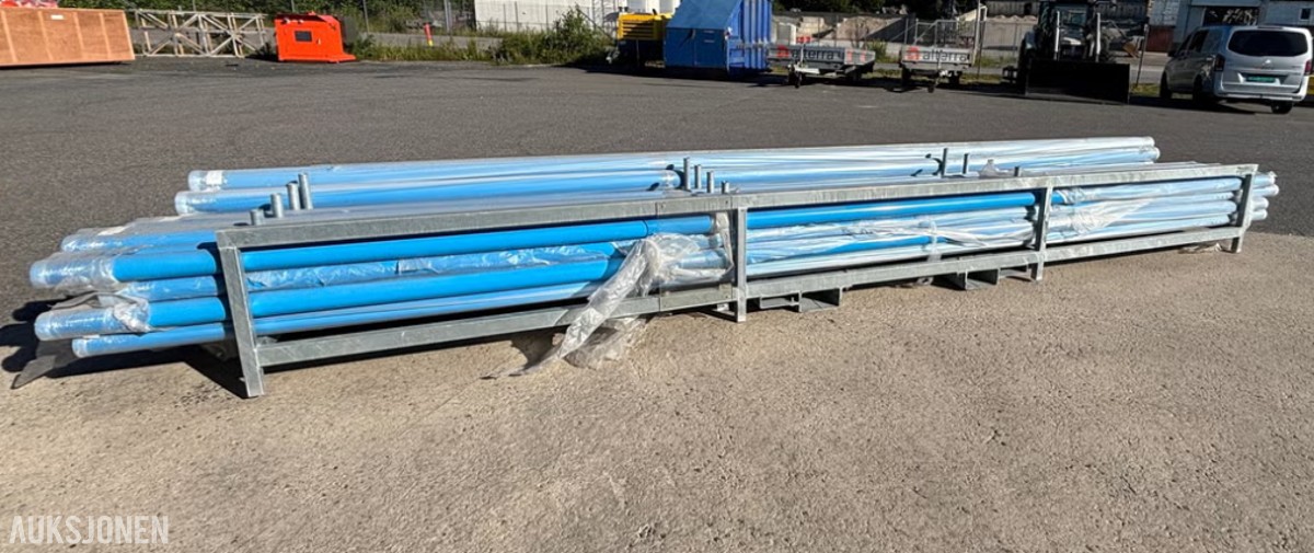AIRNET ALUMINIUMSRØR OG RØRDELER, 33 RØR + 2 PALLER