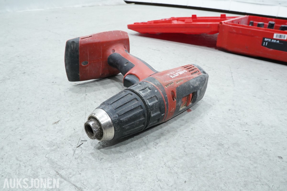 Hilti 22 V batteriverktøy og tilbehør - 7 enheter
