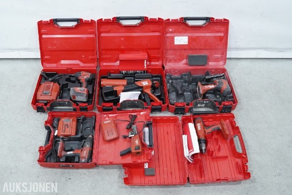 Hilti 22 V batteriverktøy og tilbehør - 7 enheter