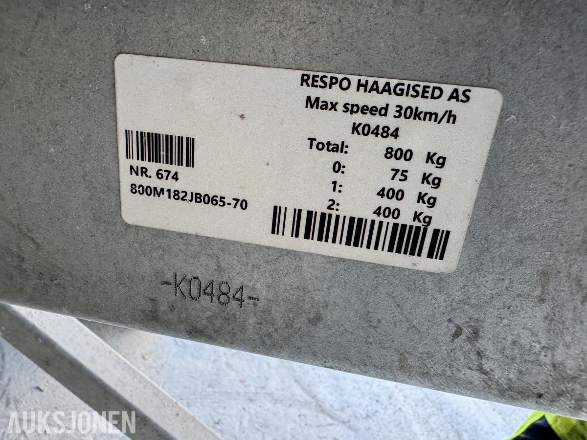 Respo ATV R-182 ATV-henger med tipp – 800 kg