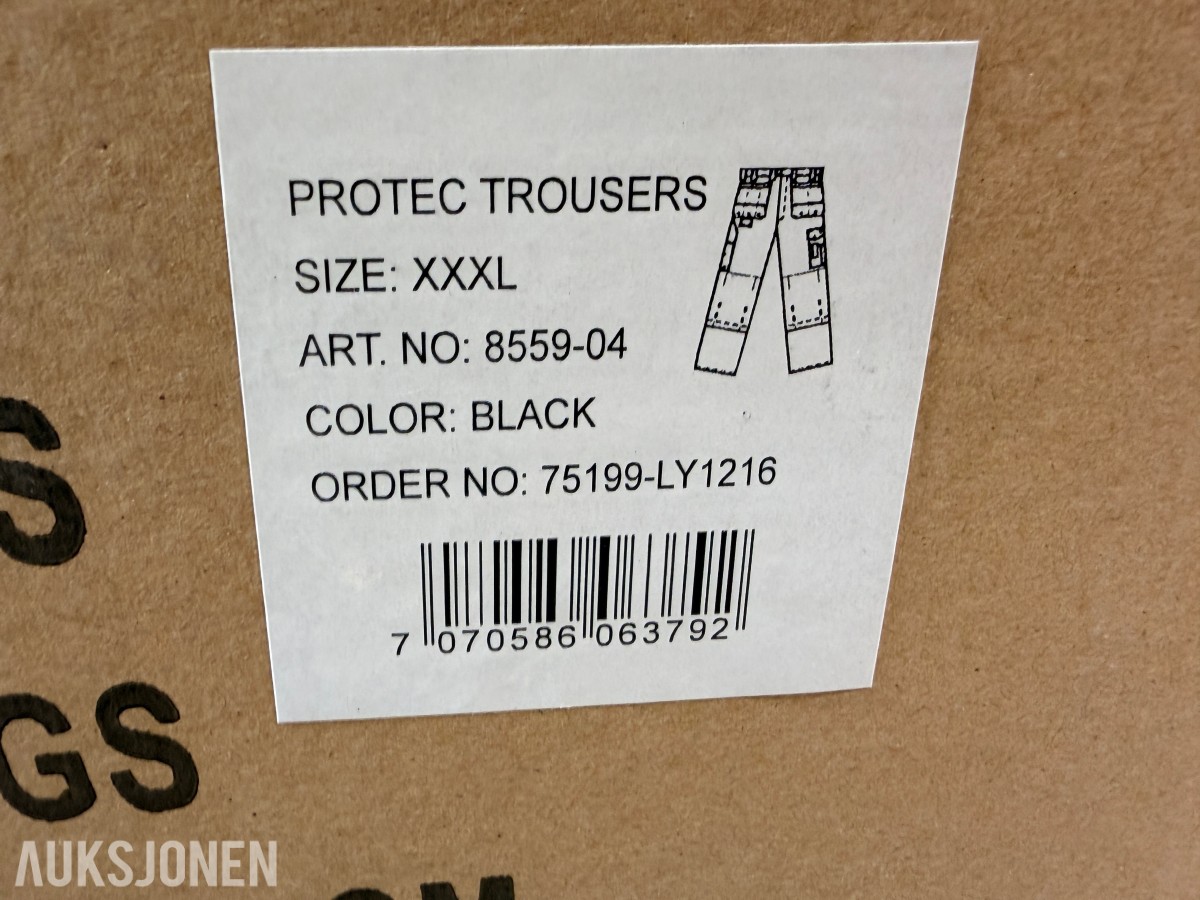 99 stk Univern ProTec skallbukser i størrelse XXL og 3XL