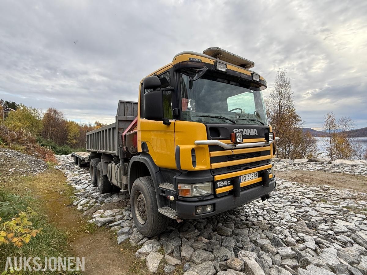 2001 Scania 124C 6X4 Kranbil med tipp - Brøyterigget - HMF - 418000KM