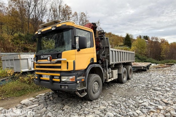 2001 Scania 124C 6X4 Kranbil med tipp - Brøyterigget - HMF - 418000KM