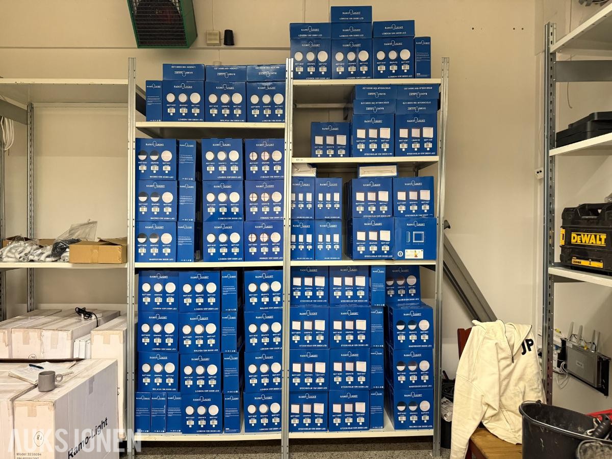 Stort parti ubrukt elektromateriell – LED-belysning, kabelrør, bokser og kanaler