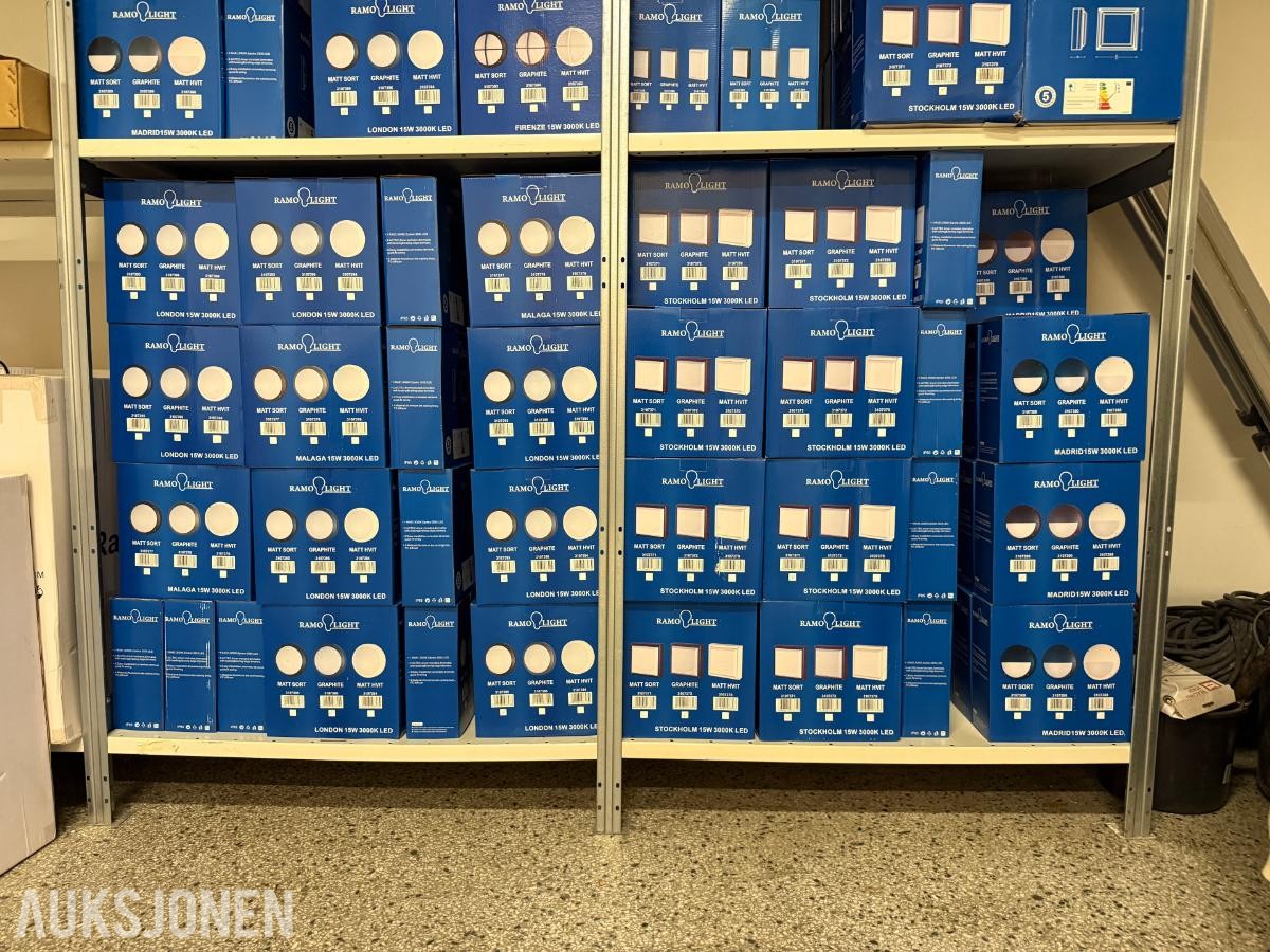 Stort parti ubrukt elektromateriell – LED-belysning, kabelrør, bokser og kanaler
