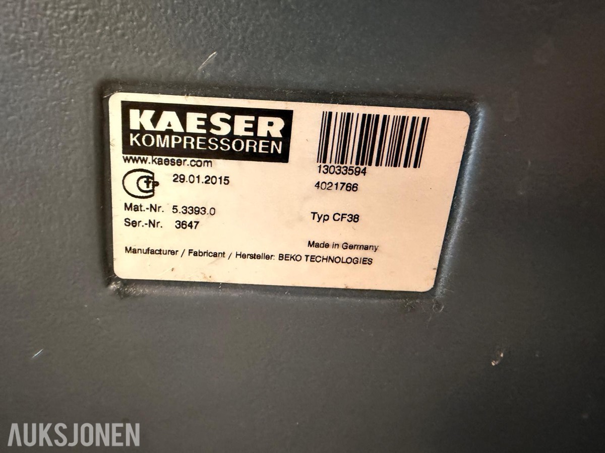 2016 Kaeser THP27-50 trykklufttørker, Aquamat CF38
