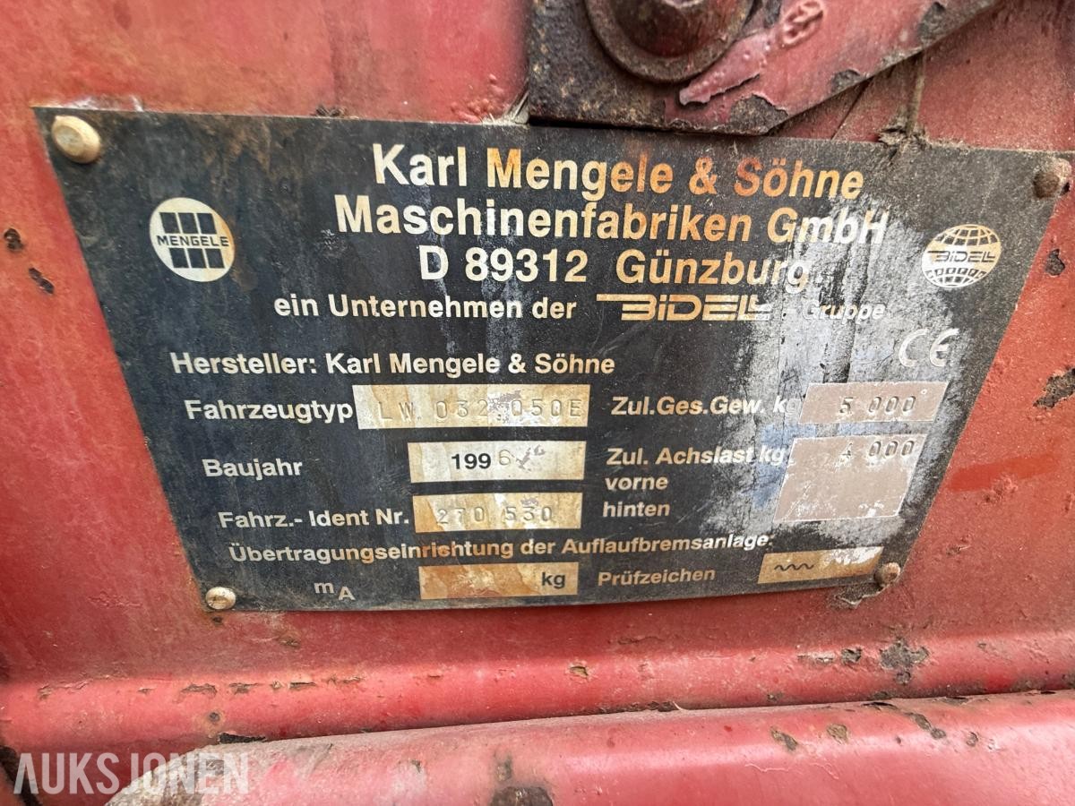 1996 Mengele Garant 325 Lesse/pickupvogn
