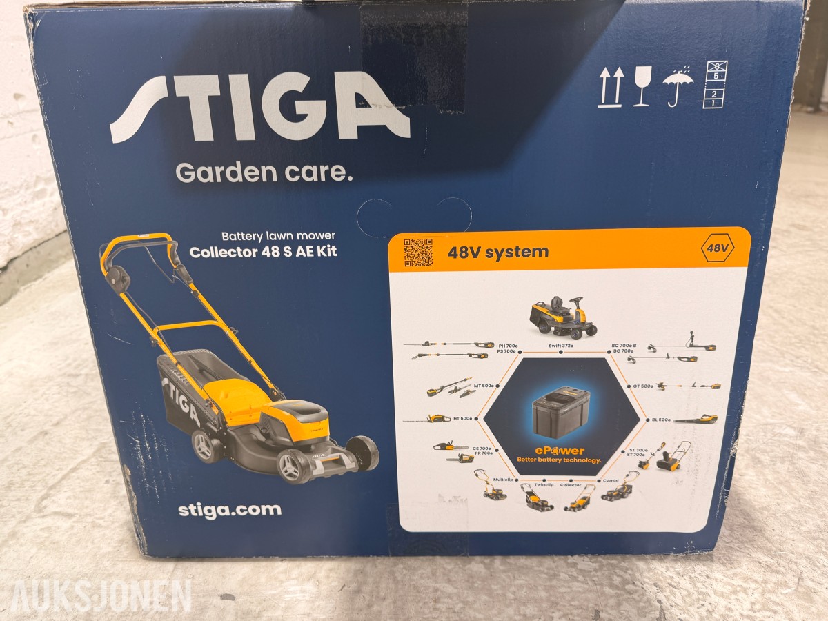Stiga elektrisk gressklipper og hekksaks med batterier og ladere