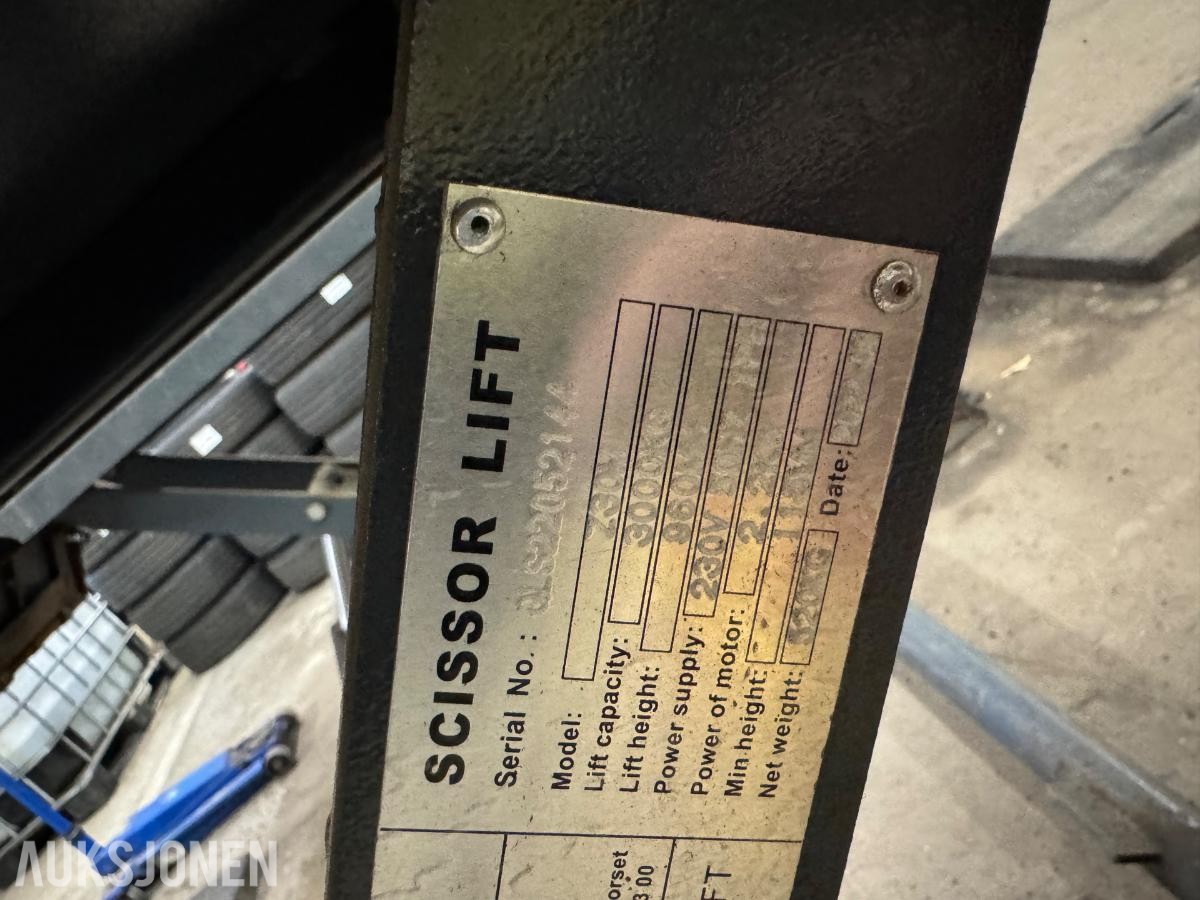 2022 Scissor Lift 3000kg Sakseløfter *Ingen minstepris*