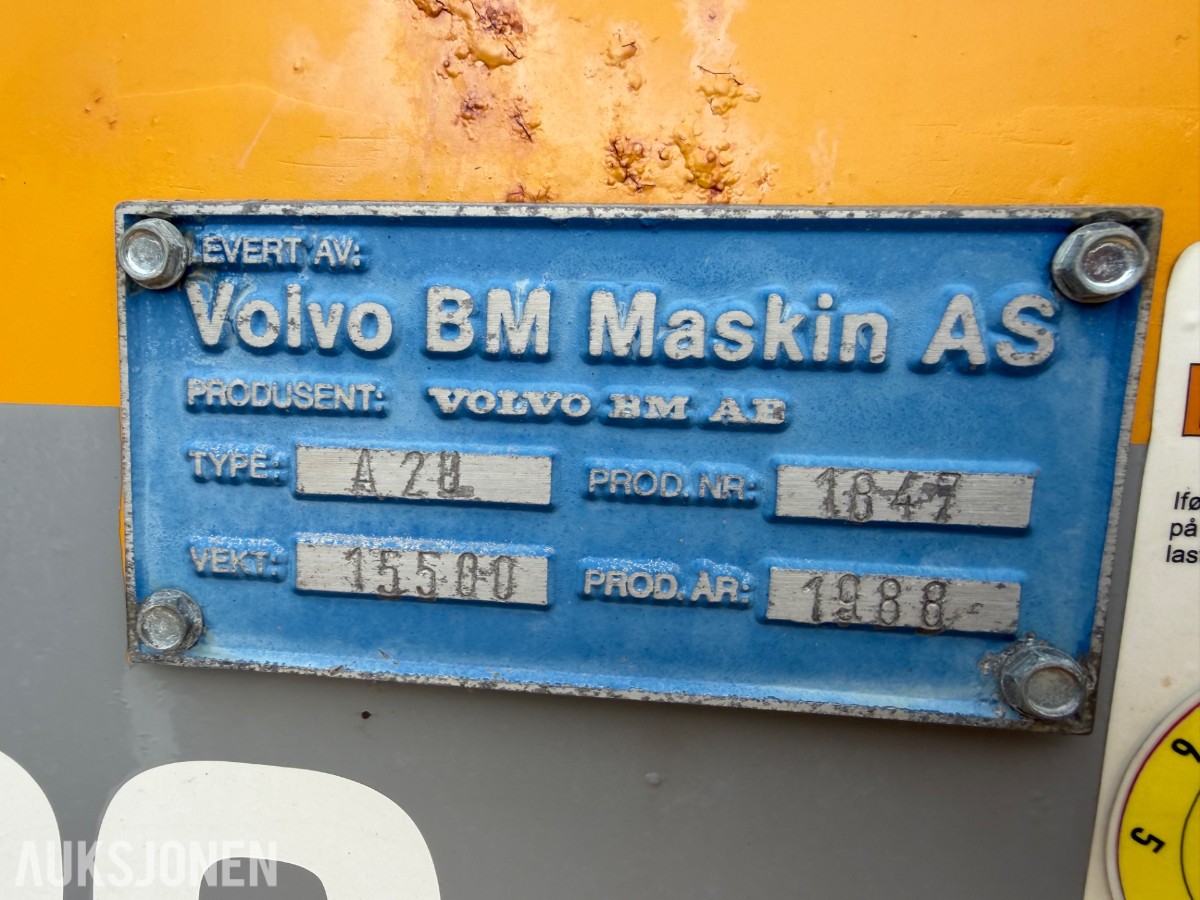 1988 mod. Volvo A20 dumper. 6x6, Sertifisert
