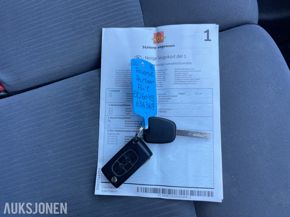 2016 Peugeot PARTNER *INGEN MINSTEPRIS*  ELECTRIC SKYVEDØRER KLIMA PARK.SENSOR