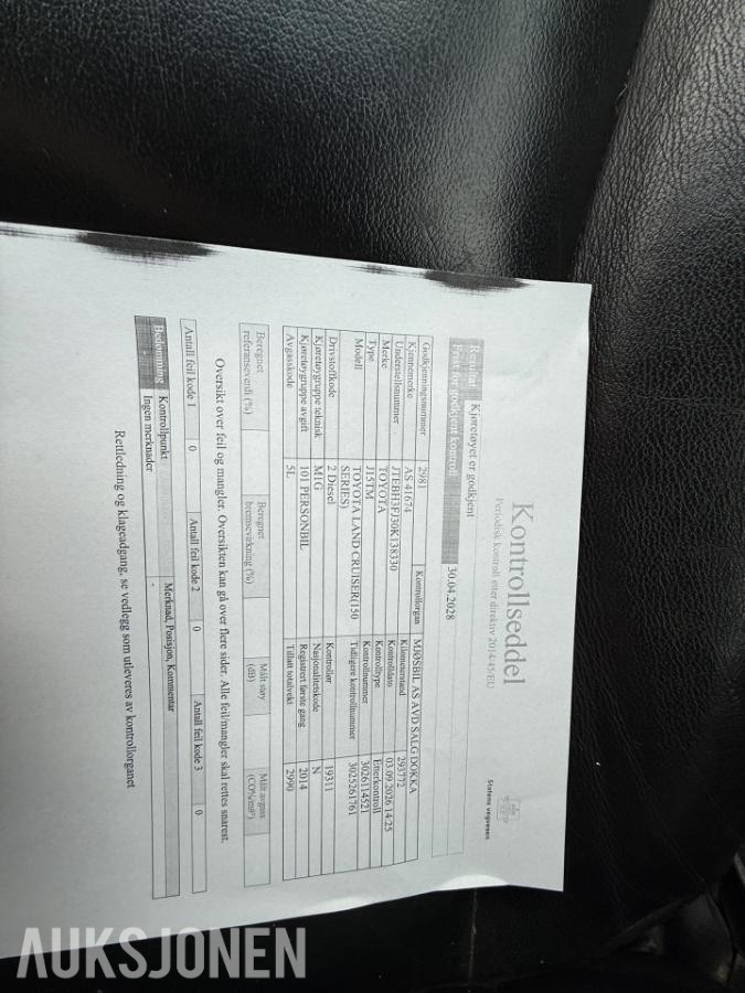 2014 Toyota Land Cruiser, 3.0-190 D 4WD, 293775km Eu godkjent