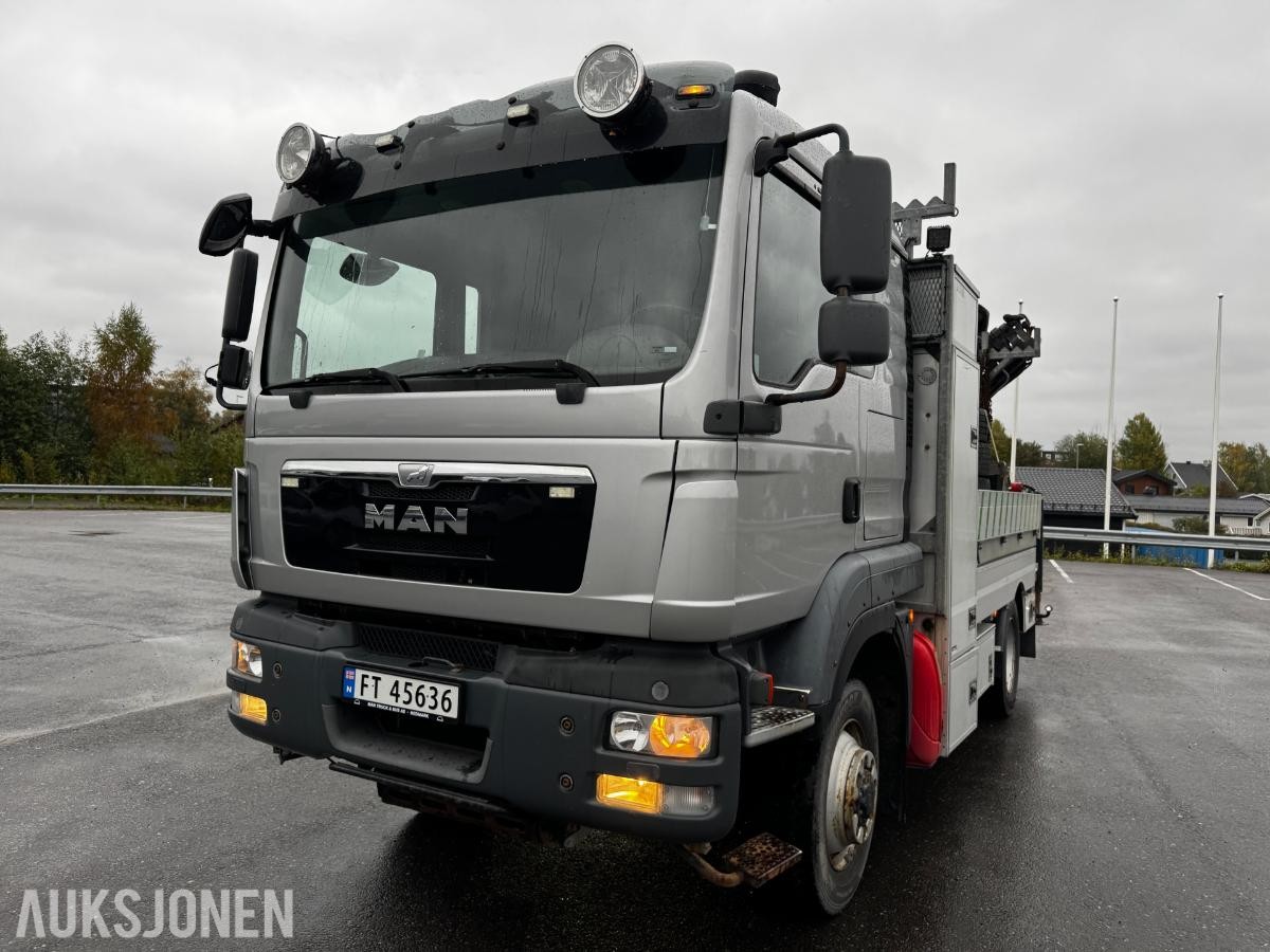 2014 MAN TGM 13.290 4x4BL kranbil, Palfinger PK 12502-SH og selvnivelerende mannskapskurv