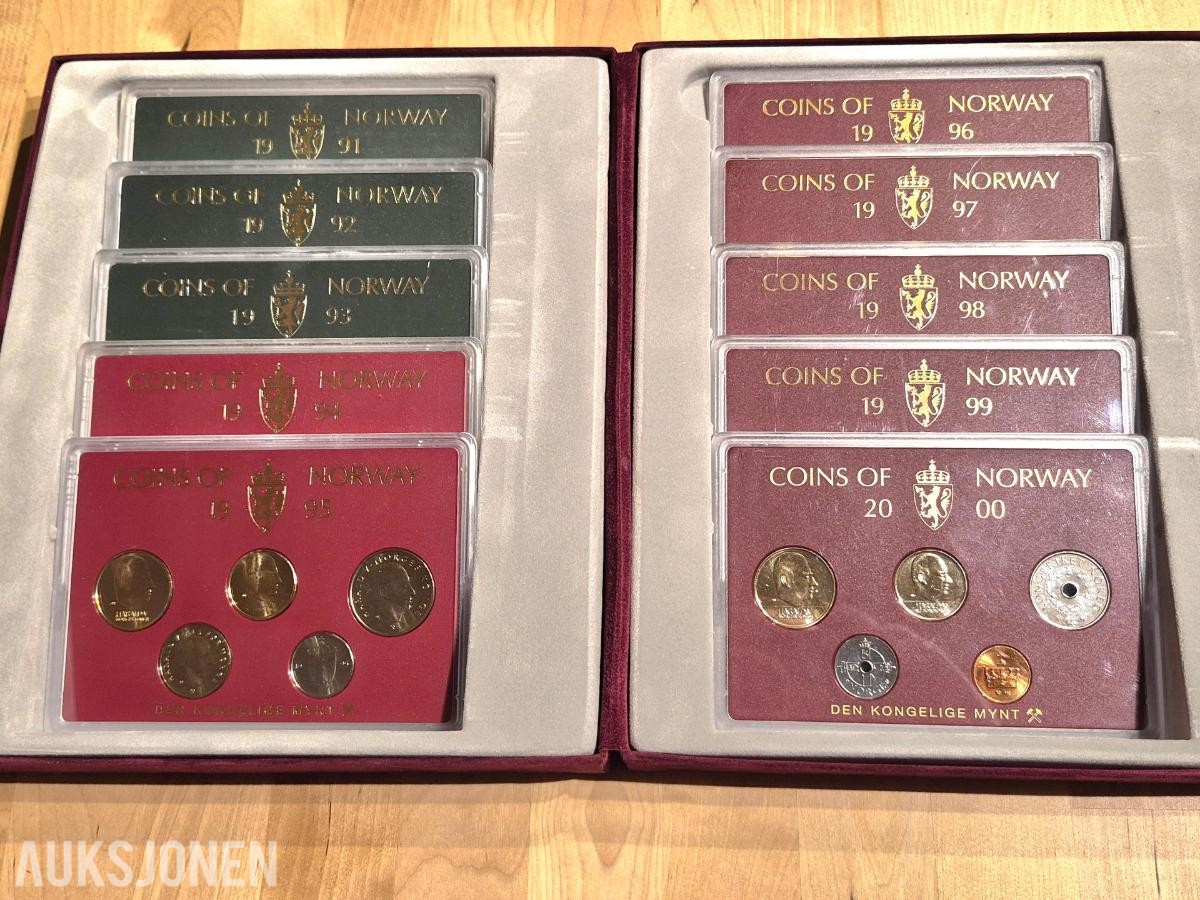 Norges bank-Myntsett samling-Medaljer 1991-2000