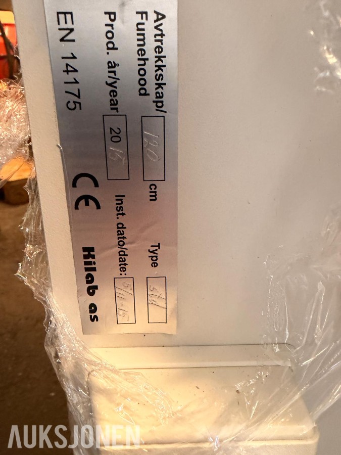 2015 Hilab avtrekkskap 120 cm, EN 14175