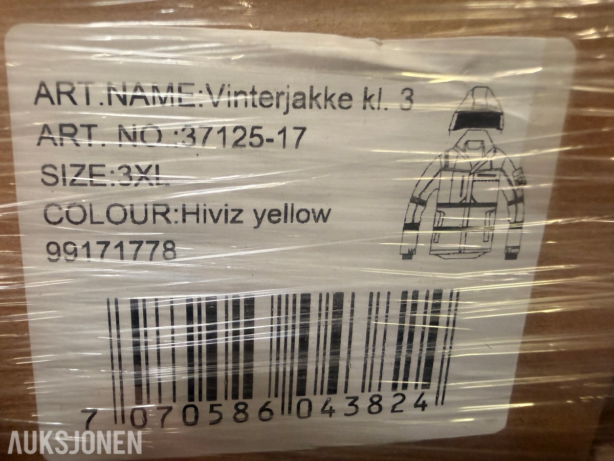 76 stk Univern vinterjakke i størrelse XXL/3XL klasse 3 - 37125-17