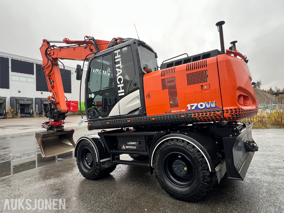 Hitachi ZX170WT-6 Makin GPS, Oilquick, Rototilt R5, gripekasett, sentralsmøring ++