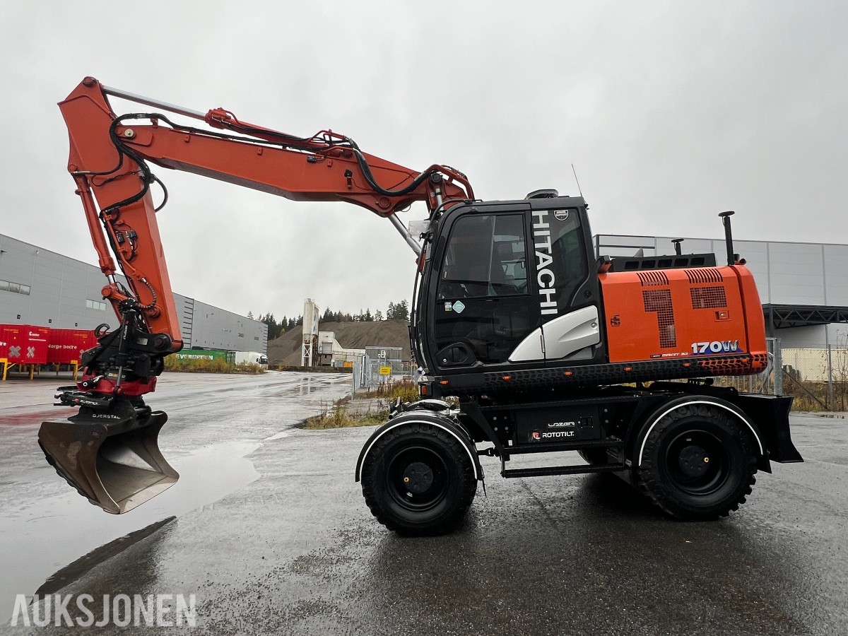 Hitachi ZX170WT-6 Makin GPS, Oilquick, Rototilt R5, gripekasett, sentralsmøring ++