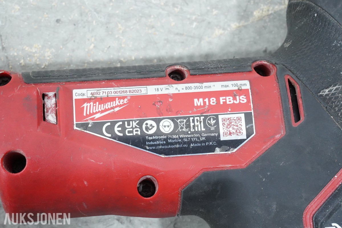 Parti Milwaukee M18 batteriverktøy - 8 maskiner, batterier, ladere