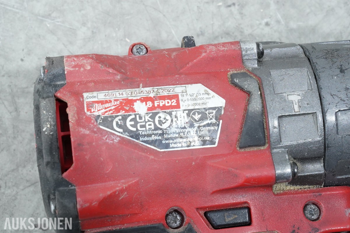 Parti Milwaukee M18 batteriverktøy - 8 maskiner, batterier, ladere
