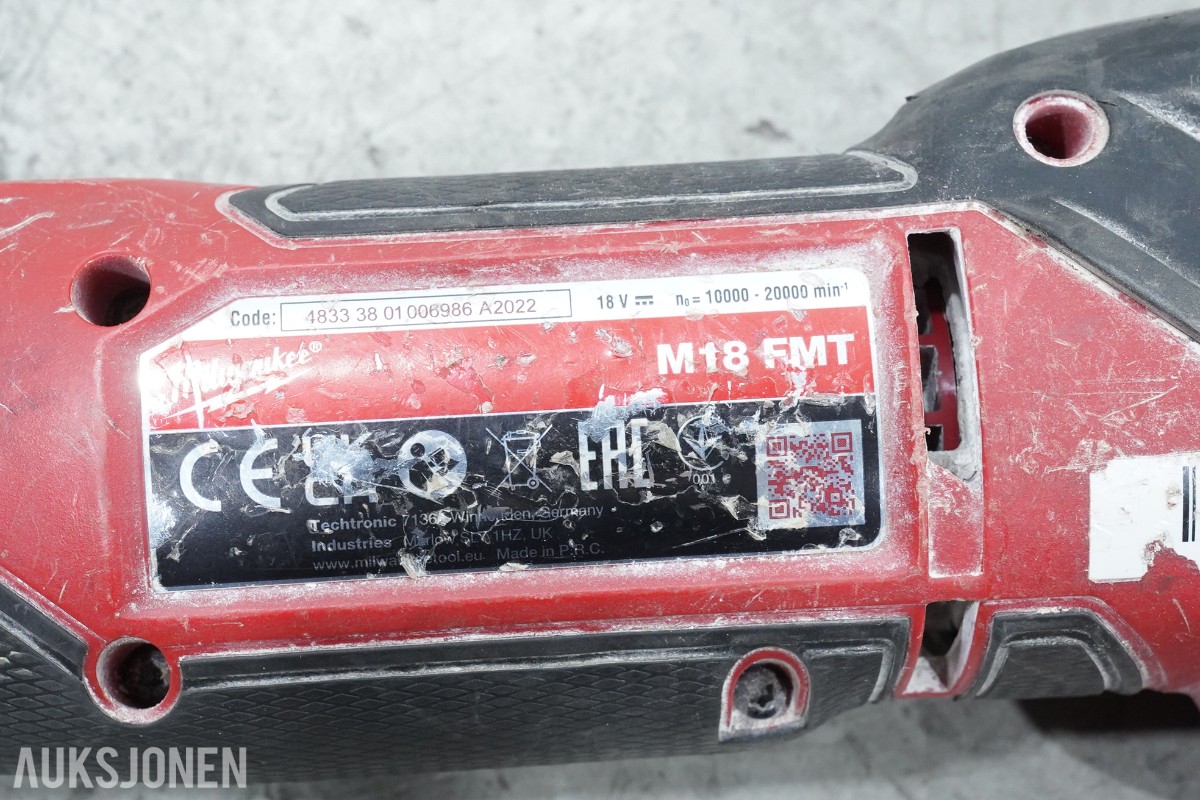 Parti Milwaukee M18 batteriverktøy - 8 maskiner, batterier, ladere