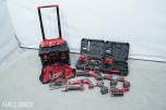 Milwaukee M12/M18 verktøypakke - 9 maskiner og 3 ladere
