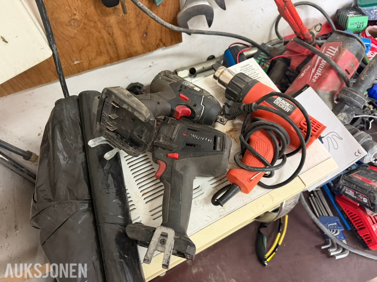 Overskuddsmateriell og verkstedutstyr