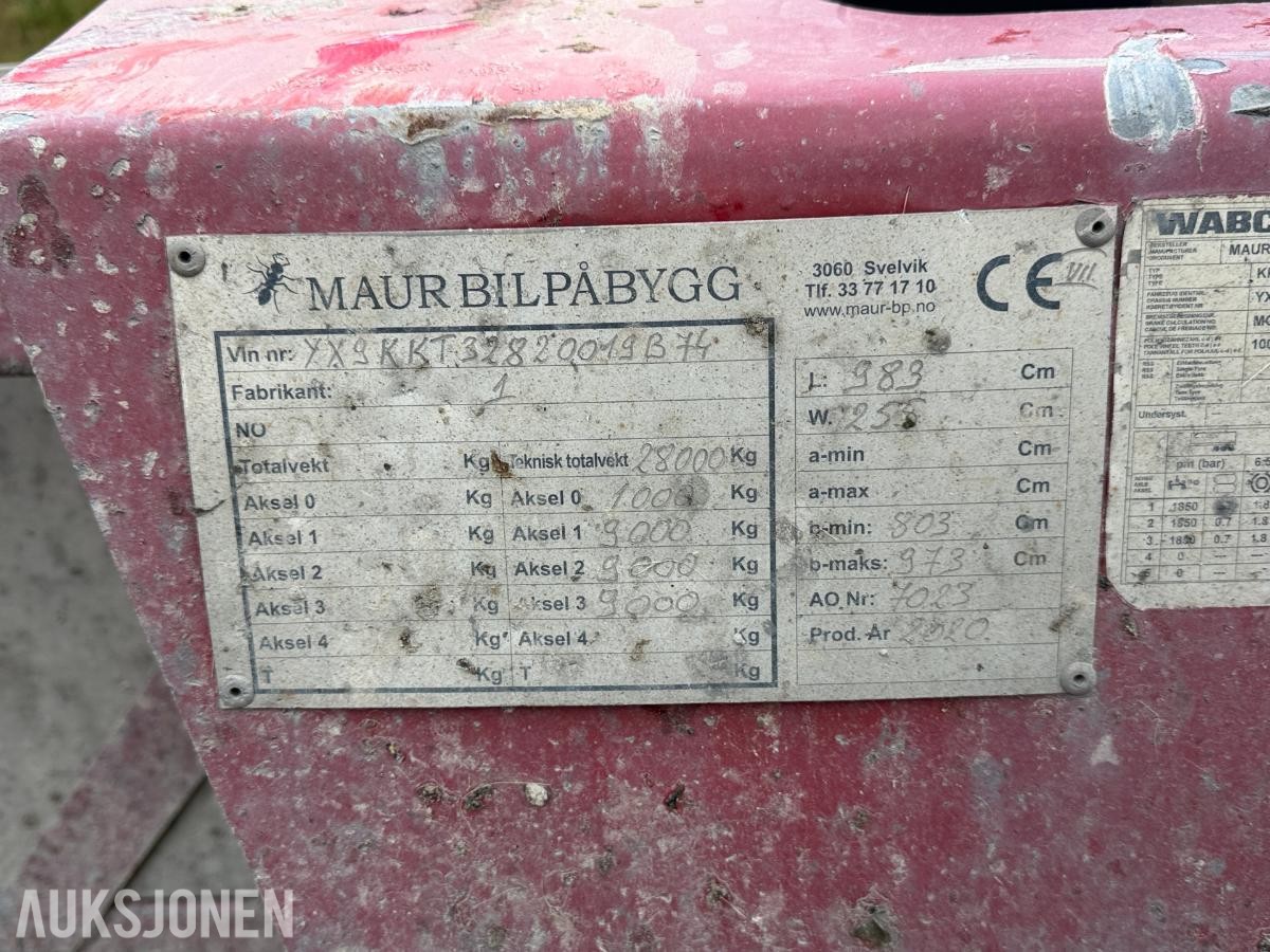 2020 Maur Bilpåbygg Trippelkjerre for krokcontainer - Krokkjerre