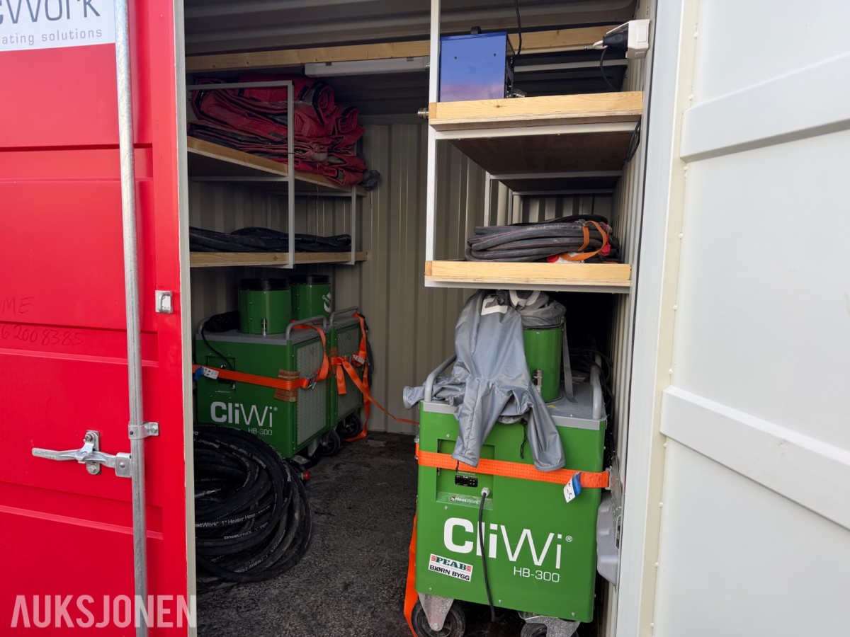 2020 HeatWork Container med 6 X Cliwi HB-300 byggvarmere