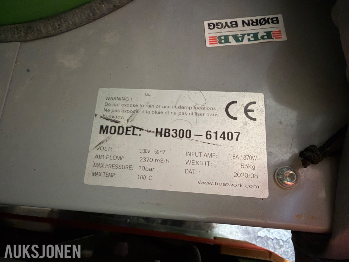 2020 HeatWork Container med 6 X Cliwi HB-300 byggvarmere